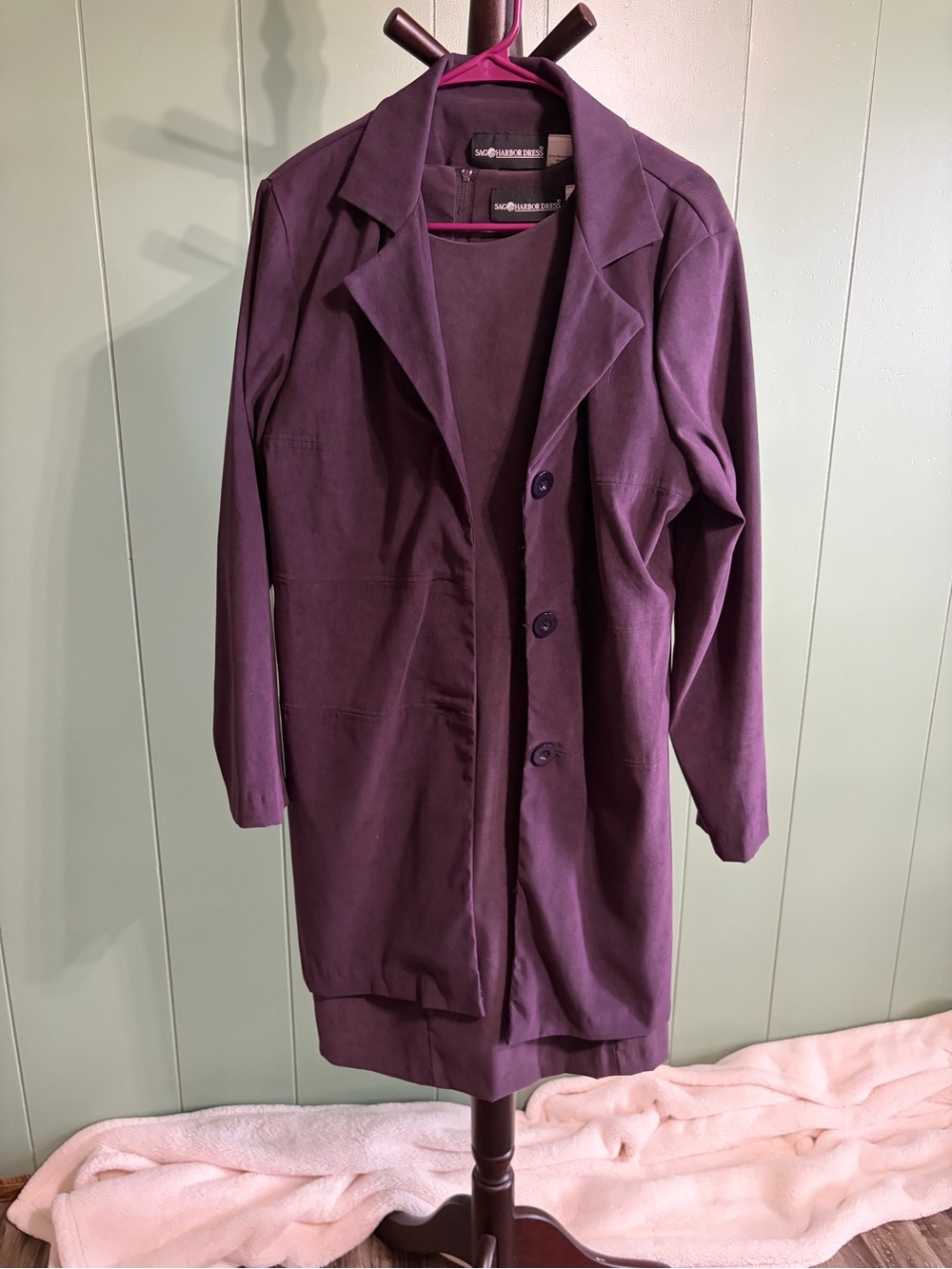Sag Harbor Plum Longline sleeveless dress with matching jacket.